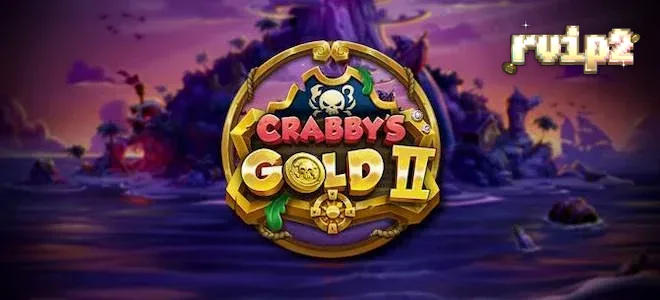 Tampilan layar permainan slot Crabby’s Gold II dengan tema bajak laut dan fitur peti harta karun.